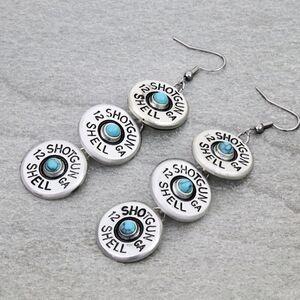 NWT Silver and Blue Dangle Earrings with Turquoise Accents